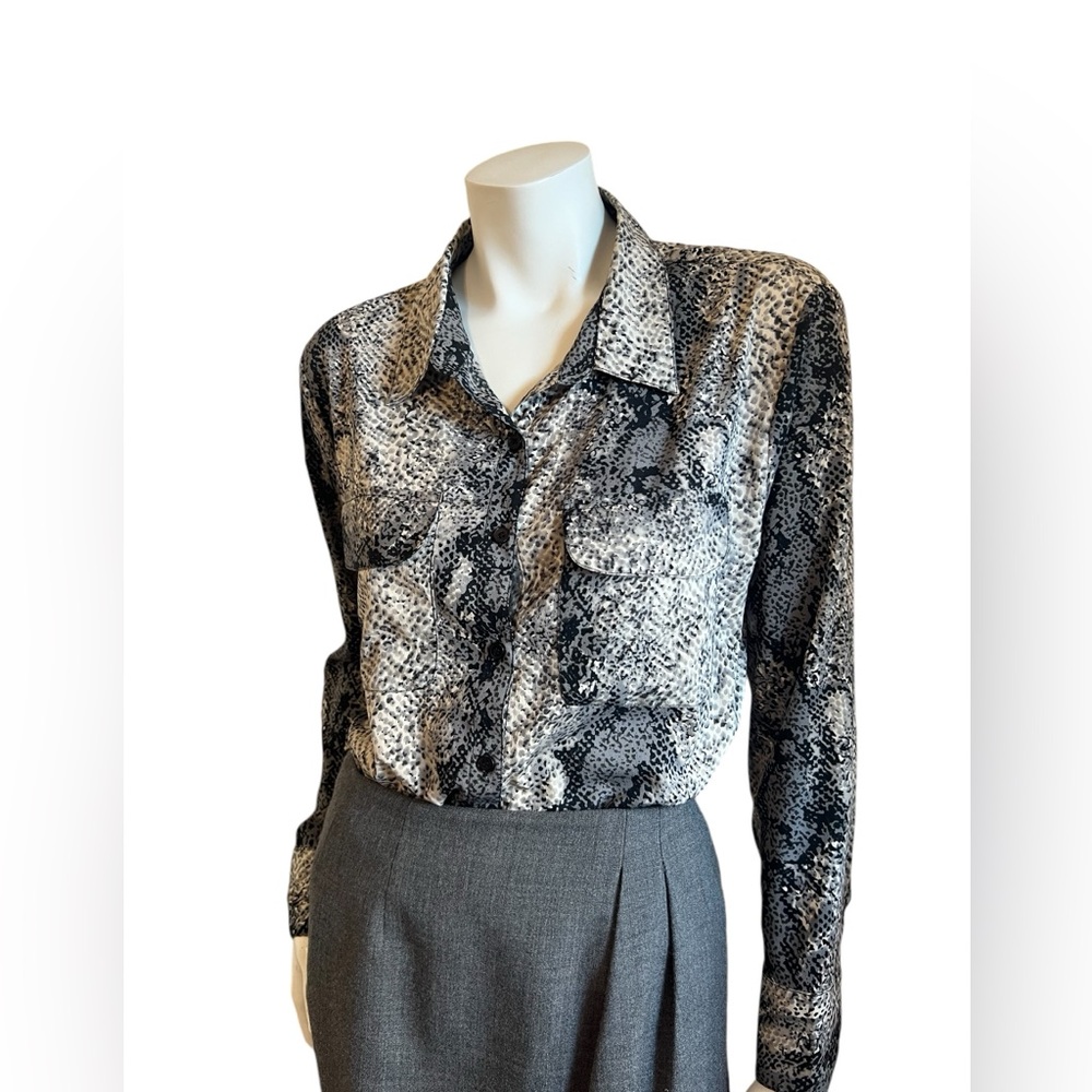 W.G.B by Walter G Baker Snake Print Button-up Blouse Size Medium